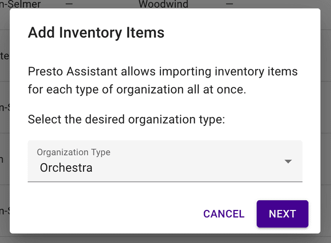 Distrct Admin Inventory Import — Step 1