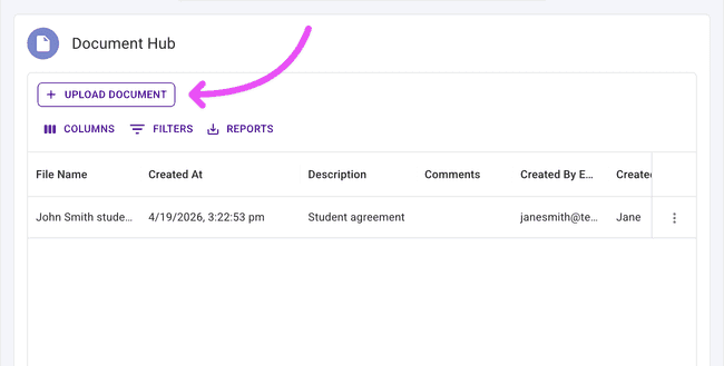 Document hub — now available for students and library items