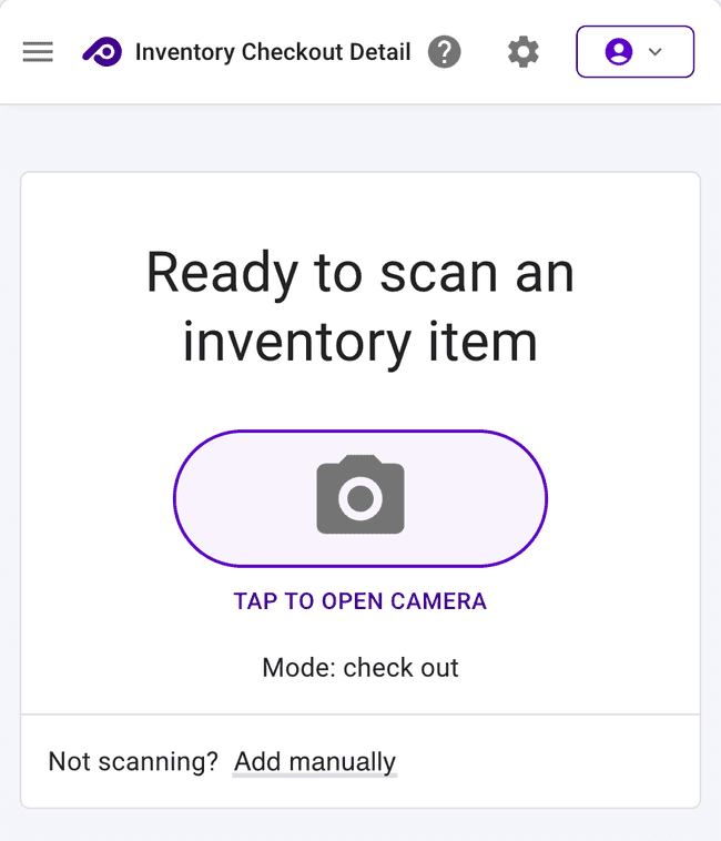 On a mobile phone, tap to scan a barcode