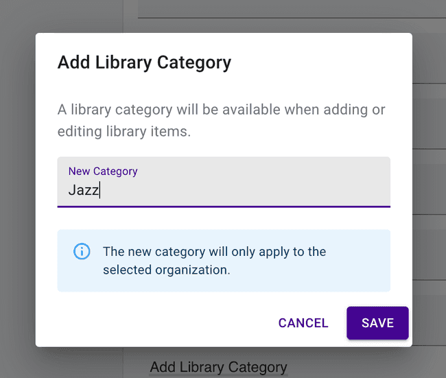 District Admin - Add Library Category