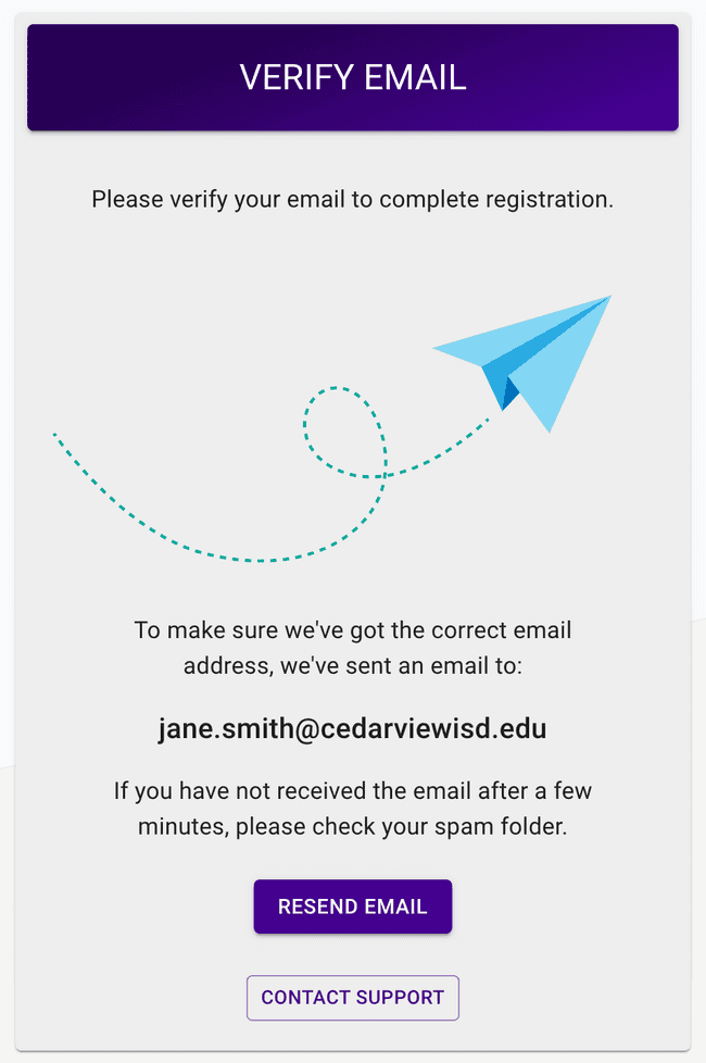 Onboarding - Verify Email step