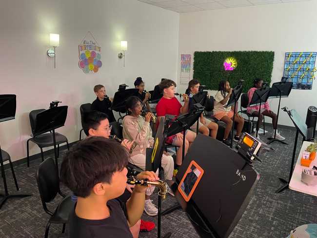 Students from Maus Middle School Band in Frisco ISD.