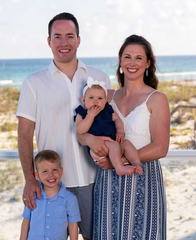 Tate Keen and family on the beach.