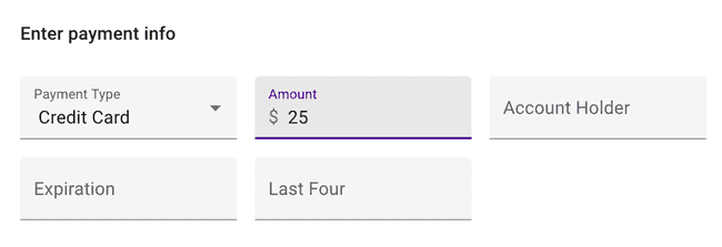 Manual entry of credit card payments