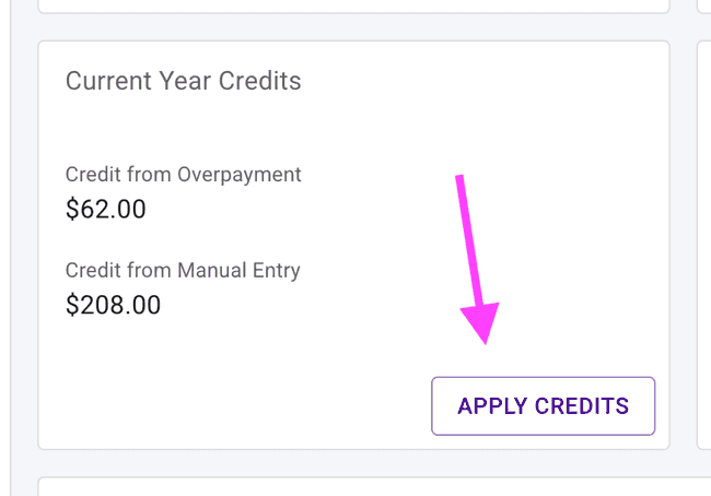 Apply available credits with the press of one button