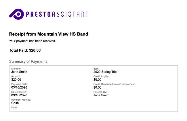 Payment receipts with a refreshed look