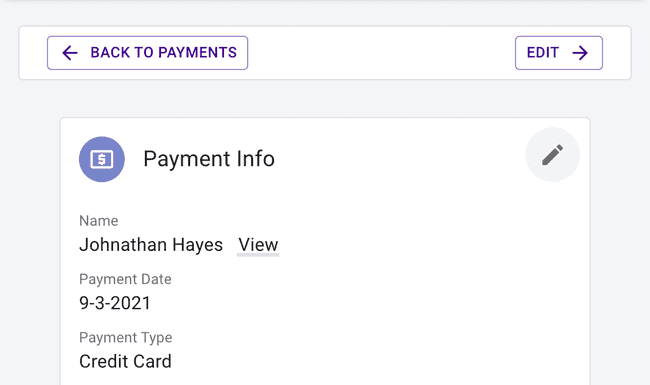 Financial Payment Details - New edit button