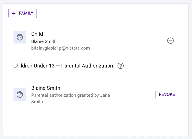 Parent settings - Authorize child under 13 to use Presto