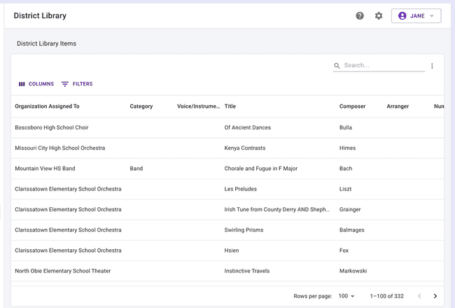 View all library items in your district